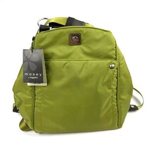 Mosey By Baggallini One Step Convertible Backpack Lime Green Nylon Handbag New